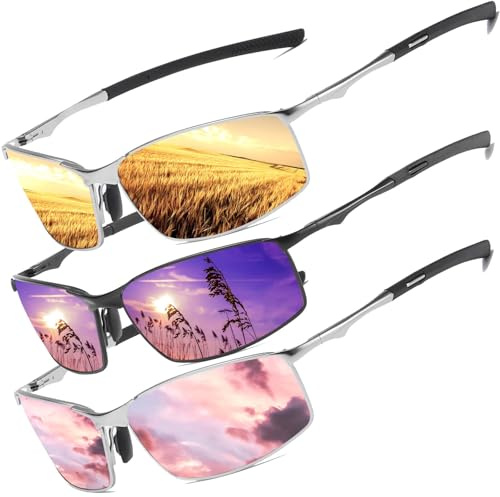 Polarised Sunglasses Mens Womens UV Protection Pilot Metal Frame