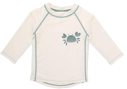 LaLoona Camiseta Baño Bebé con UPF 80+ | Bañador Niños de Manga Larga | Ropa Proteccion UV de Secado Rápido Playa y Piscina - Resistente al Cloro - Certificado Oeko-Tex | 6-12 Meses - Beige