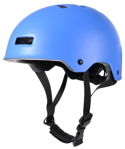 LOKJIJI Casco de Bicicleta Ajustable para niños niñas Adolescentes y Adultos, Casco Infantiles de protección para Multideporte Ciclismo Patines Patinete Patinaje (Azul, L)