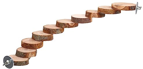 Toyvian Escalera para Loros y Periquitos De Madera De Manzana Juguete Resistente para Jaulas con Escalones Perchero y Soporte para Aves Fácil De Montar y Seguro para Morder