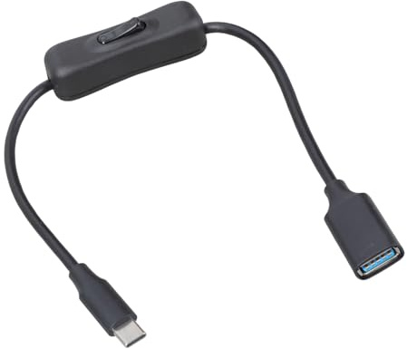Qsvbeeqj USB C OTGs värdkabel med strömbrytarknapp för brytare smartphones surfplattor snabb hastighet dataöverföring 5 Gbps typ C till USB A