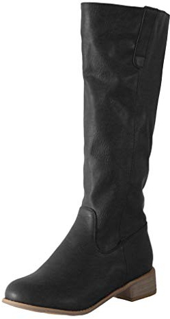YIzdegg Women's Overknee Boots, Slip-On Boots with Block Heel, Round Toe, Knee-High Boots, Pull On Winter Boots, Classic Faux Fur Riding Boots, Warm Comfort Women's Boots, black, 5 UK