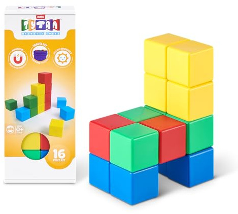 TYTAN Magnetic Cubes 16 Piece Playset by ZURU | STEM, Montessori & sensory play; strong-hold magnets; stack sturdy 3D cubes; develops motor skills; STEM gift for kids