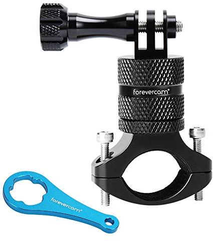 Guidon de la caméra d'action de montage de vélo, support de support de rotation de la rotation de rotation de 360 ​​degrés en alliage d'aluminium compatible pour GoPro et plus de caméras d'action