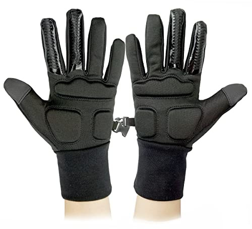 Skating Spirit Gel Padded Palm Protection Gloves for Kids and Adults, Water Resistant Warm Touchscreen Non Slip