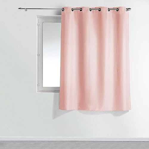 Douceur d'Intérieur - Cortina con Ojales, Metal, 140 x 180 cm, Color Rosa