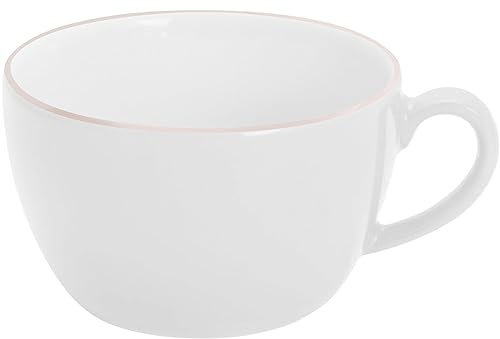 KAHLA 204708A69972C Pronto Line Cappuccino-Obertasse 0,25 l Line pastel rose | Kaffeetasse mit rosa Linie aus Porzellan