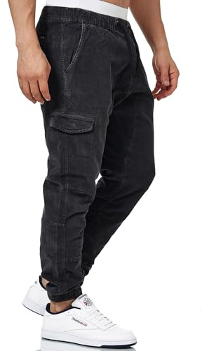 Indicode Hommes Walker Cargo Pants | Pantalon en Velours côtelé Stretch