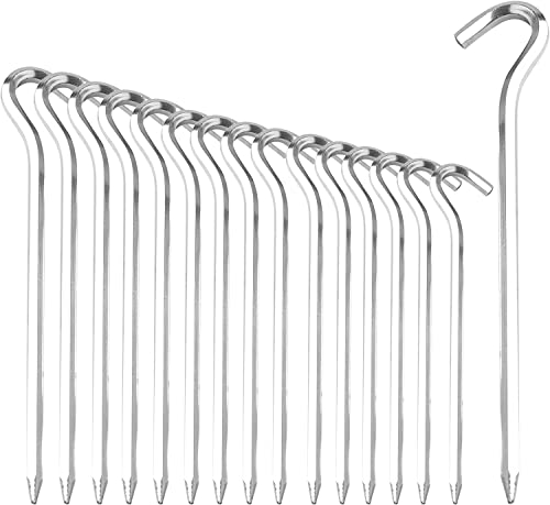Tent Pegs,16Pack Heavy-Duty 18 cm Camping Tent Pegs,Metall Heringe Zelt,Aluminium Pegs for Hard Floors, Ideal for Garden, Camping, Fishing and Tents