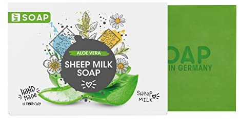 MY SOAP Schafmilchseife, Natural by accentra, handgefertigte Schafmilchseife MY SOAP in Papierschachtel, 100g, Motiv/Duft: Aloe Vera