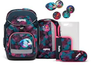 ergobag Pack Set ergonomischer Schulrucksack, Schulranzen, Vorgänger-Kollektion, flexibel 6-teilig 1.Klasse Grundschule