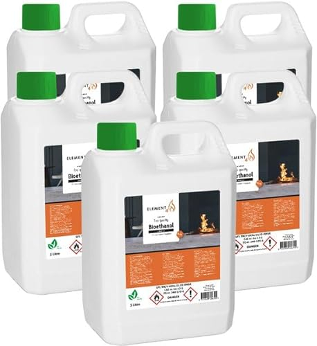 Element4 Bioetanol 25 litros sin olor – Bioetanol Premium 96,6% – Apto para todas las chimeneas de etanol