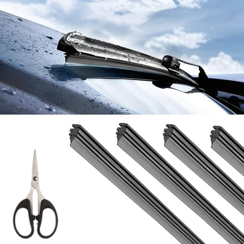 4 Stück Scheibenwischer Gummi, Wischergummi, Ersatz Scheibenwischergummi, Scheibenwischer Gummi Universal, Ohne Knochen Wischergummi, Kompatibel mit Allen Scheibenwischern Zuschneidbare