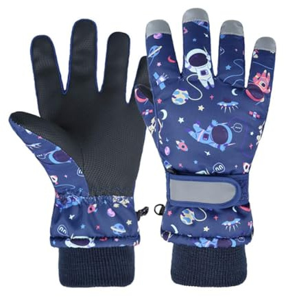 FAYHIJUN Gants d'hiver imperméables pour enfants - Doublure en polaire thermique - Paume en polyuréthane - Gants de ski et de cyclisme pour enfants de 1 à 13 ans - Garçons et filles - Pour le ski, la
