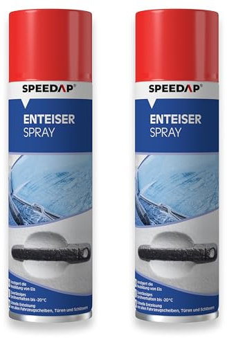 SPEEDAP Enteiserspray 500ml - 2er Pack| Sehr Gute Enteisung Aller Fahrzeugscheiben und Schlösser | Schützt erheblich vor Wiedervereisung | zuverlässiges Sprühverhalten | Wirksamkeit bis -20°C
