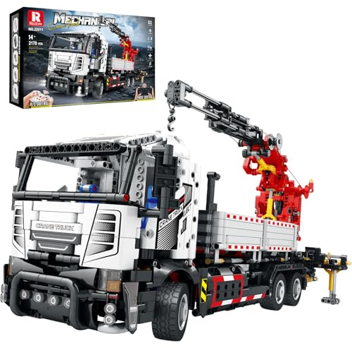 Blocchi da costruzione per camion gru telecomandati, Gru giocattolo telecomandata, Braccio robotico che può essere ruotato e sollevato, 22011 Regalo per ragazzi e ragazze dai 14 anni in su, 2178Pcs