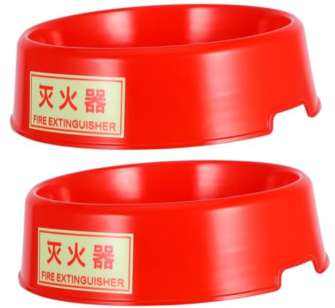 Amosfun Soporte Para Extintor De Plástico Fluorescente Rojo, Base Para Extintor De 5-8 Kg, Soporte Resistente y Visible La Oscuridad, Adecuado Para Seguridad Vehículos y Espacios Públicos