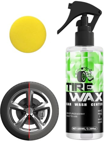 Iluminación de neumáticos y ruedas: protección UV de espuma, acabado de alto brillo | Neumáticos negros de goma de larga duración, Agente de ruedas automotrices 100 ml Solución al por menor rap