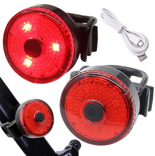 2pcs Led Rear Bike Tail Light, Bike Rear Light, Usb-C Rechargeable with 3 Light Modes, Waterproof And Safe, Easy to Install for Cycling Helmet Backpack Safety Warning