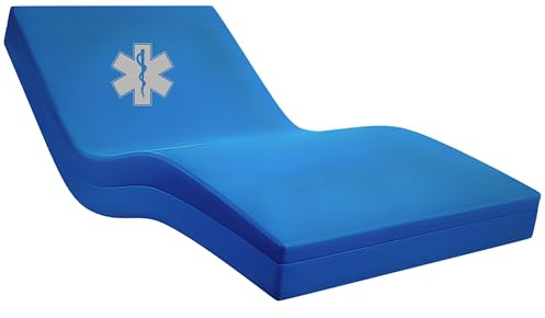 Krankenhaus-Reha-Matratze mit wasserdichter (abwaschbarer) Schutzhülle Made in Europe 90 x 200 x 10. Wasserdichter Matratzenbezug in blau. atmungsaktiv und abwischbar. Krankenhausqualität (90x200x10)