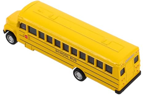 WHAMVOX Autobús Escolar de Juguete de Inercia Mini, Modelo Metálico Amarillo Fundido a Presión, Vehículo Educativo Niñas, Juguete Realista para Juego Infantil en Interiores y Exteriores