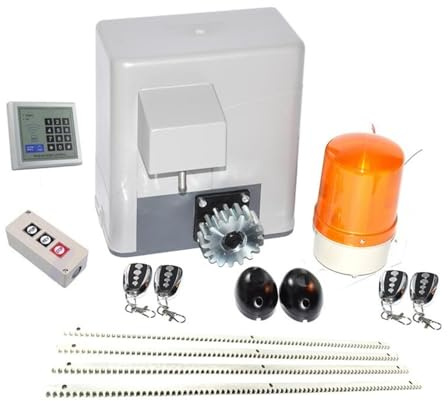 Motorisation pour portail coulissant, Ouvre-porte coulissante automatique, opérateur électrique, Kit de sécurité for porte Machine à roues avec cadre en acier 4m, 600kg(Kit2)