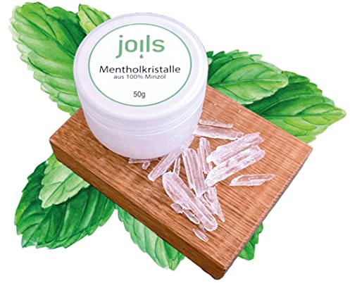 JOILS® Mentholkristalle, 100% reines Minzöl, wiederverschließbare Dose für Sauna, Menthol (50g)