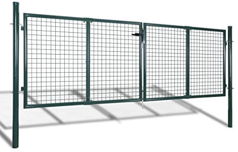 Puerta de Jardín de Acero Verde Oscuro con Bisagra de Perno y Llaves - Seguridad y Durabilidad para tu Espacio Exterior