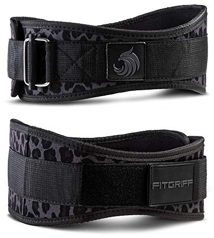 Fitgriff® Cintura Palestra V2 - Uomo & Donna - Neoprene Cinta Sollevamento Pesi - per Bodybuilding, Allenamento, Fitness, Squat - Weightlifting Belt (Leopardo, XS)