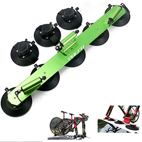 Yajun Porte Velos Voiture Ventouse Support à Vélo Toit-Top Alliage D’Aluminium Transportant Porte Bagages Mount Pièces De Vélo,Green-3