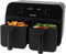 Petra PT4750BLK 7.4L Dual Air Fryer - Removable Non-Stick Cooking Drawers, Sync & Match Functions, XL Frying Trays, Adjustable Temperature, Digital LED Display, 6 Presets and 60-Minute Timer, 2400W