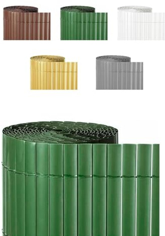 Jardin202 Cañizo PVC Doble Cara 1400gr/m² | Valla ocultación | Resistente a Rayos UV | Bridas Fijación Incluidas | 1,5x3m (Verde)