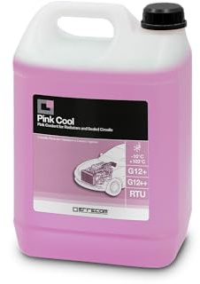ERRECOM Pink Cool, Pink Coolant and Antifreeze -10°C/+103°C, Formulation with 100% silanized Si-OAT inhibitor package, G12+, G12++, Ready to Use, 5 Litre
