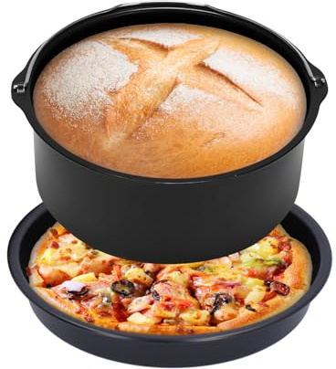 Tårtfat 6/7/8 tum kolstål non-stick luftfritös kakform, runda bröd bakformar fritös tillbehör för kök (18 cm)