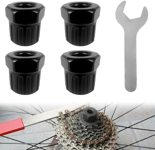 Lechengjia Set di 4 attrezzi per la rimozione di cassette e pignoni, estrattore a ruota libera, attrezzi per mountain bike con chiave inglese