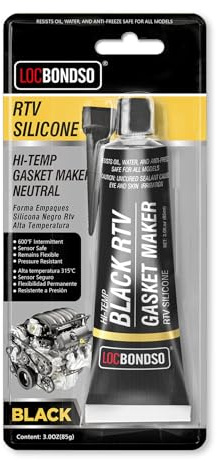 ​​LOCBONDSO RTV Silikon Dichtmasse Motor Schwarz 85g- Benzinfeste, wasserdicht, Frostschutzbeständige Hitzebeständig dichtmittel für kfz Ölwanne & Ventildeckeldichtung
