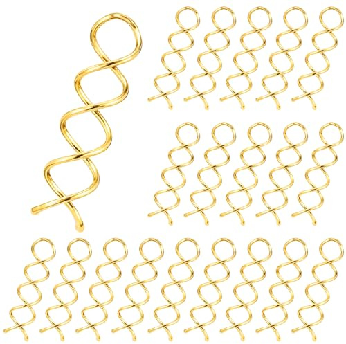 Molain 20 Stück Spirale Haarspange, Spiral Haarnadeln Haar Clip Haar Accessoires Rotierende Diy Haarnadeln Haarspangen für Haarstyling Geeignet Für Verschiedene Frisuren (Gold)