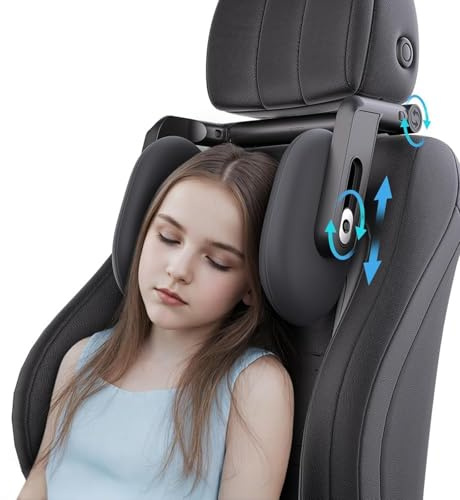 Poggiatesta per Auto per Bambini, 2025 Nuovo Aggiornamento Supporto per il Collo per Auto, Rotazione a 360° Regolabile Poggiatesta per Auto per Bambini e Adulti, Cuscino per Poggiatesta per Auto in