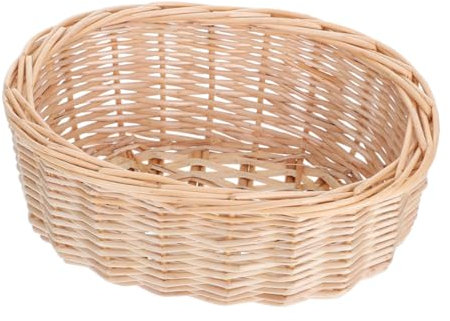 HIAKDOFT Bandeja De Mimbre Grande y Multifuncional para Servir Pan Almacenar Cebolla y Papa Decorativa