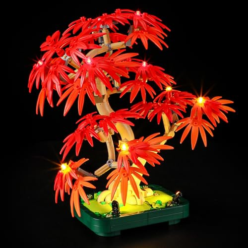 YEABRICKS LED Light for Lego-10348 botanical Japanese Red Maple Bonsai Tree Building Blocks Model (Building Set NOT Included)