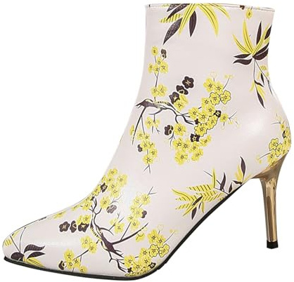 Pumps dam stiletto, sommarstövlar dam med klack, tryck, högklackade skor, stängda klackskor, elegant klänning, skor, kvällsskor, klassiska ankelstövlar, ultralätta brudskor