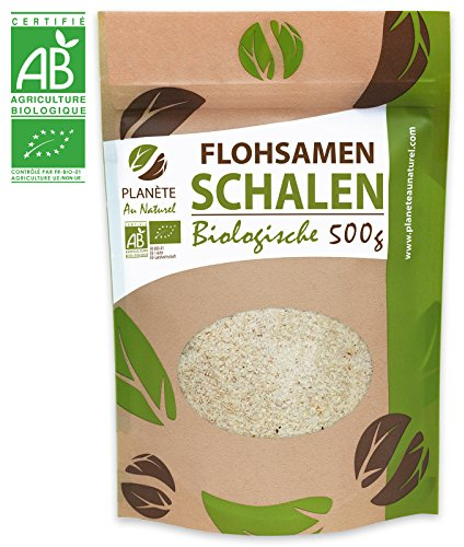 Bio FlohsamenSchalen - 500g - 99% Reinheit, zertifiziert Bio