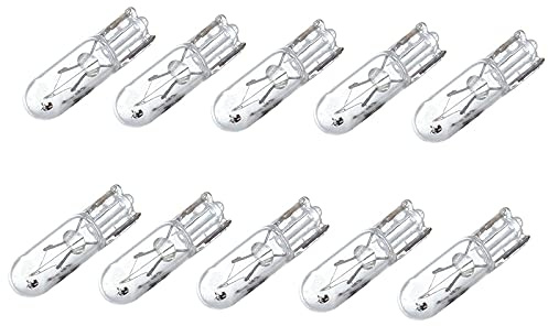 Cuasting Lot de 10 ampoules halogènes T5 17 86 206 286 pour de bord de voiture 1,2 W 12 V Blanc chaud 500086981