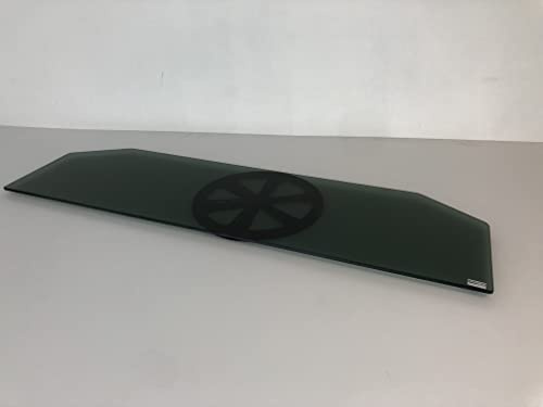 Base girevole per grandi TV, sagomata sul retro per facilitare la rotazione - in vetro temperato mm 6 colore Nero fumè, GK114N, dim. cm 114x 32 portata max kg 50