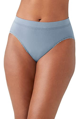 Wacoal Women's B-Smooth Hi Cut Brief Panty, Country Blue, S