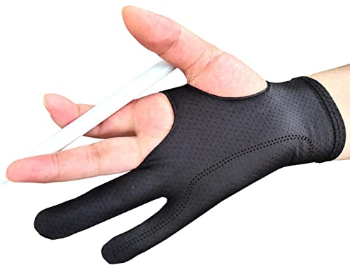 Maodom Guante , dos dedos elasticidad transpirable – Guantes tableta gráficos arte digital buenos para mano derecha e izquierda para dibujar pintura