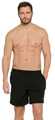 Zoggs Penrith Swimming Shorts Men (Black, Extra Extra Large) Comfortable, Elasticated Waistband with Draw Cord, Quick Dry, Swim Shorts with 3 Pockets, UV Protection, Summer Swimwear Mens Trunks