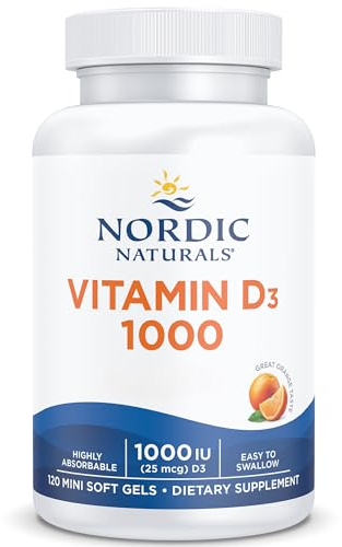 Nordic Naturals, Vitamina D3, 1000 UI, Colecalciferolo da Lanolina, Gusto Arancia, 120 Capsule molli, Testato in Laboratorio, Senza Glutine, Senza Soia, Non OGM