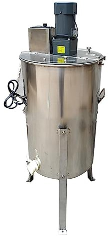 YJSG Electric Honey Extractor, 2/3 Frame 304 Stainless Steel Honey Centrifuge Extractor, with Transparent Lid and Height Adjustable Stand, for Apiaries and Family Use,3 Frame