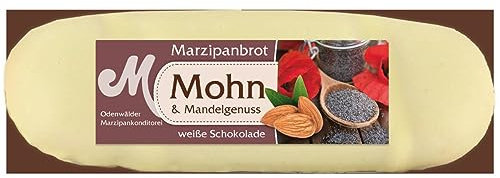 Odenwälder Marzipan pain, pavot, massepain avec chocolat blanc, 100 g